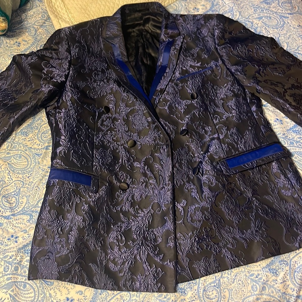 Prom Blazer Black with purple designs